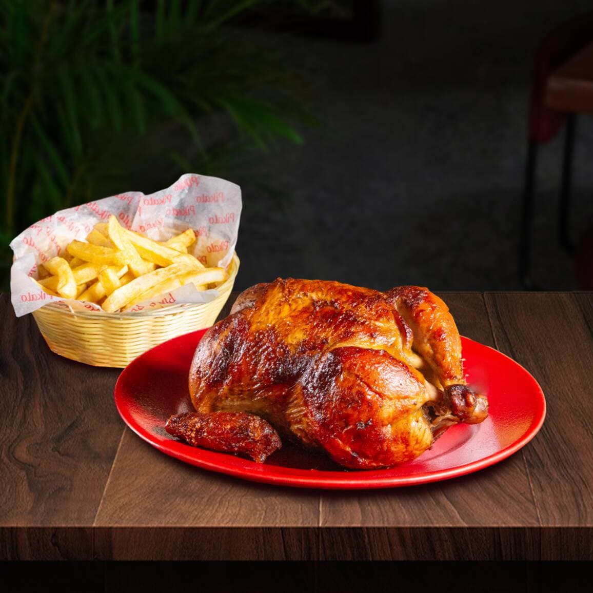1 pollo más papas