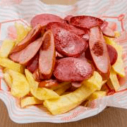 Salchipapa Mixta más Chicha