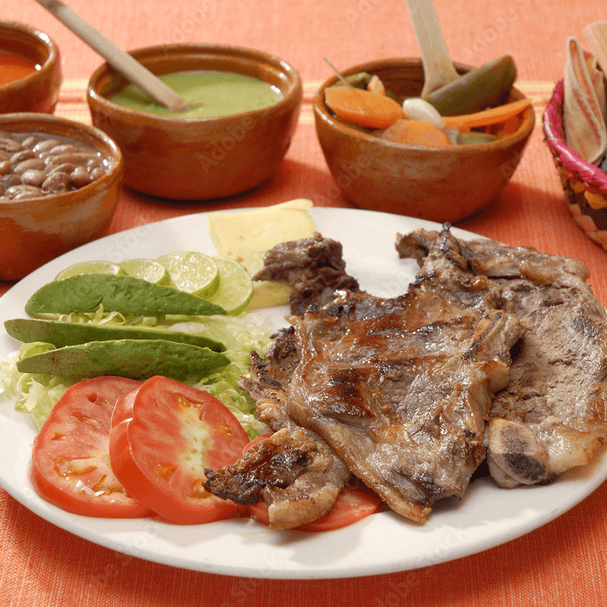 Costilla Asada con Ensalada