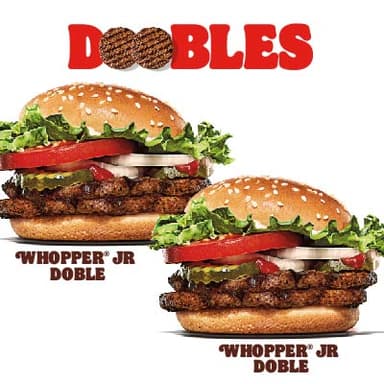 Whopper Jr Doble + Whopper Jr Doble Peq Del
