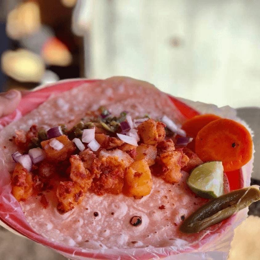 Taco de Papas con Chorizo