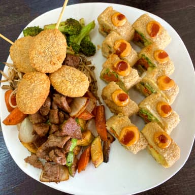TEPPANYAKI ARRACHERA + KUSHIAGE PLATANO + TORI