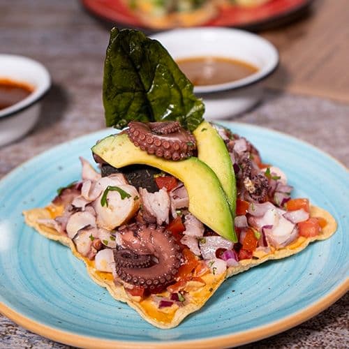 Tostada de pulpo con habanero tatemado (1pz)