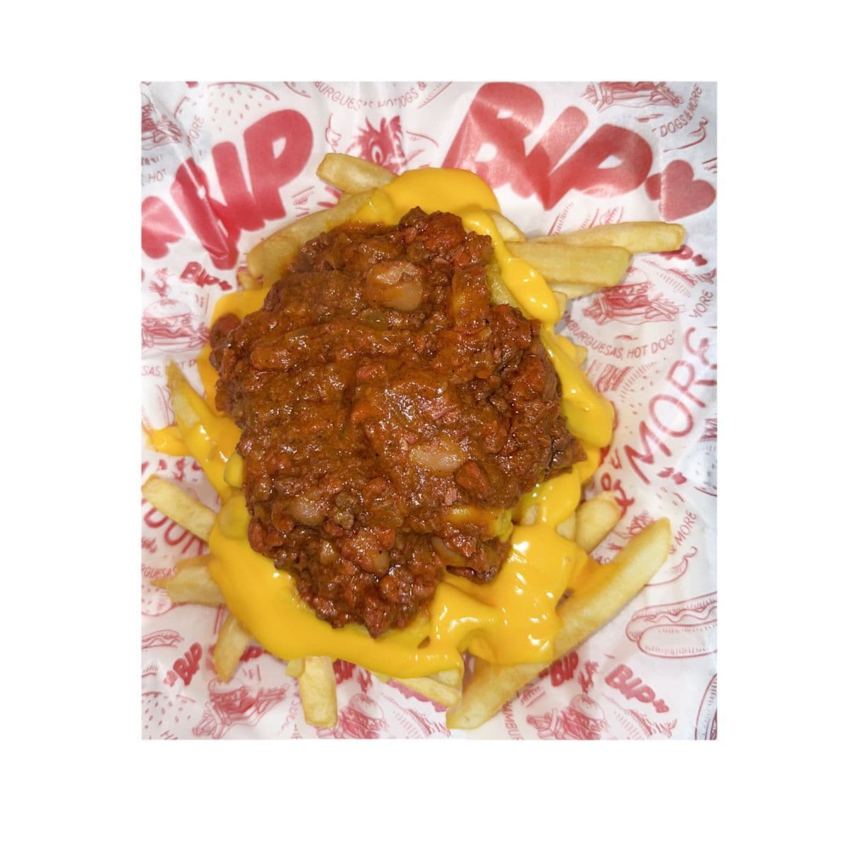 Papas Individuales Chili Beans con Queso