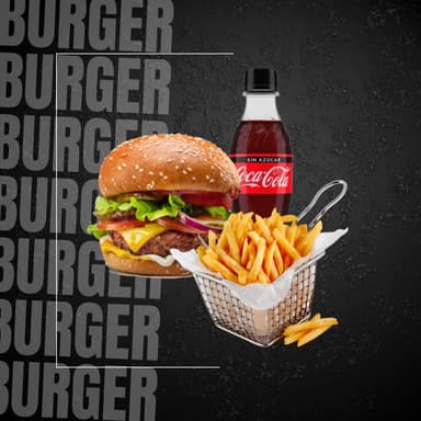 Hamburguesa de Res + Papas + Mr Tea