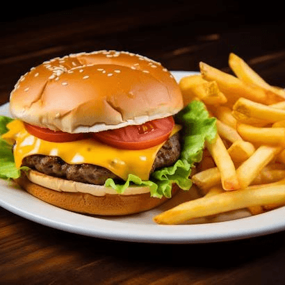 Hamburguesa + Papas Fritas