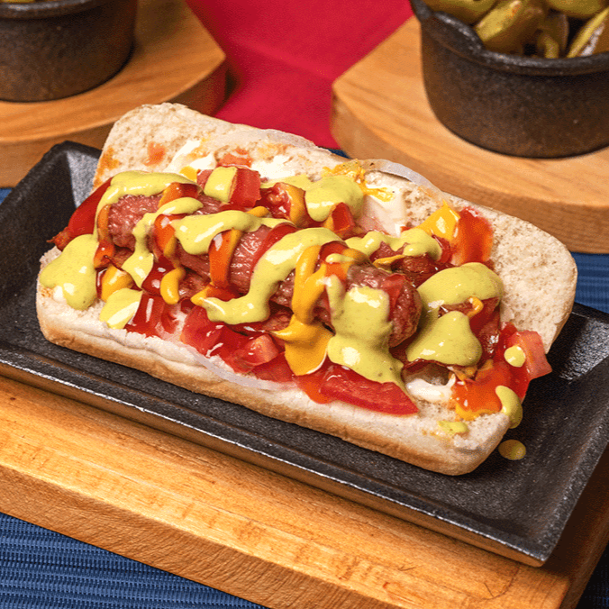 Hot Dog Salsa de Guacamole