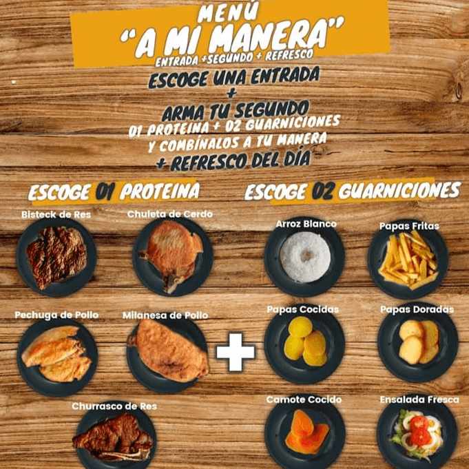 2 Menús A Mi Manera más Refrescos