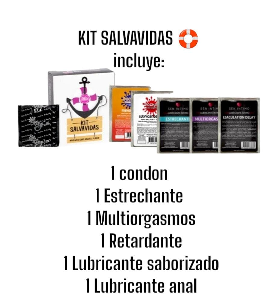 kit salvavidas de bolsillo lubricantes, condo...