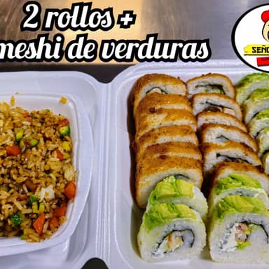 Charola 2 rollos + yakimeshi verduras