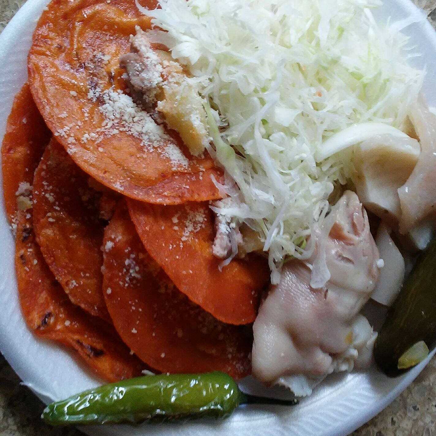 Enchiladas con Patita en Vinagre