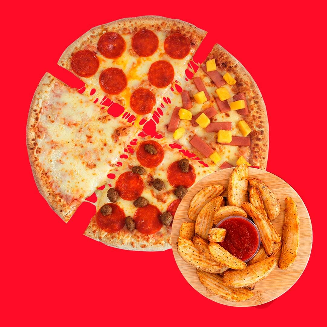 Pizza Grande 4x4 + Papas Gajo