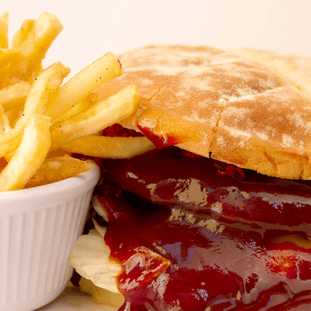 Hamburguesa BBQ (Con Porcion de Papas a la France