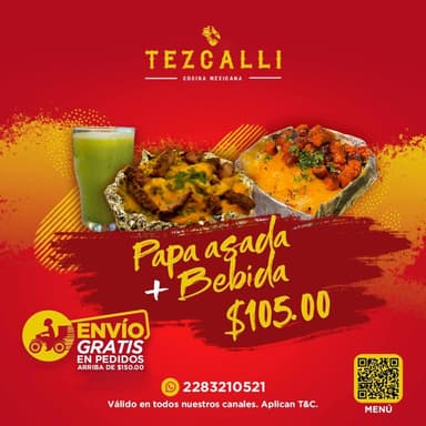 Papa asada + bebida