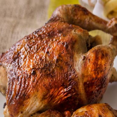 Un pollo a la brasa sin ensalada