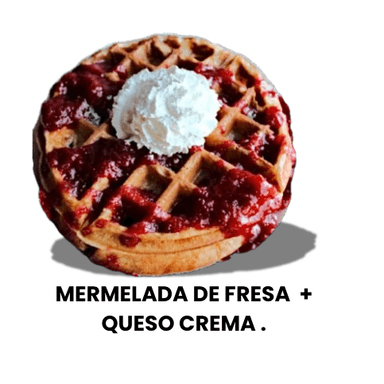 Waffle Fresa y Queso Crema