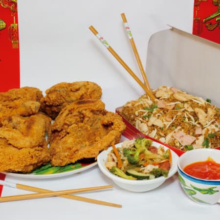 1 Pollo Entero + Arroz Chino Especial + Chop Suey