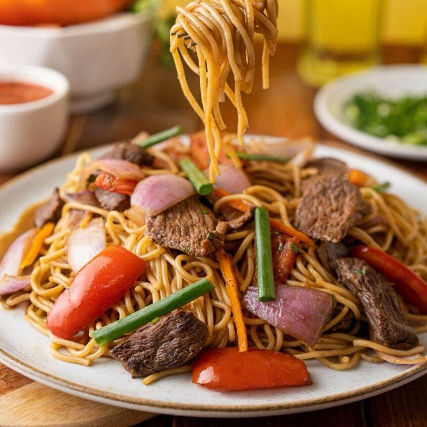 Tallarín Saltado Criollo de Carne