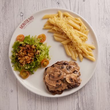 Arma Tu Plato con Solomo en Salsa de Champiñones