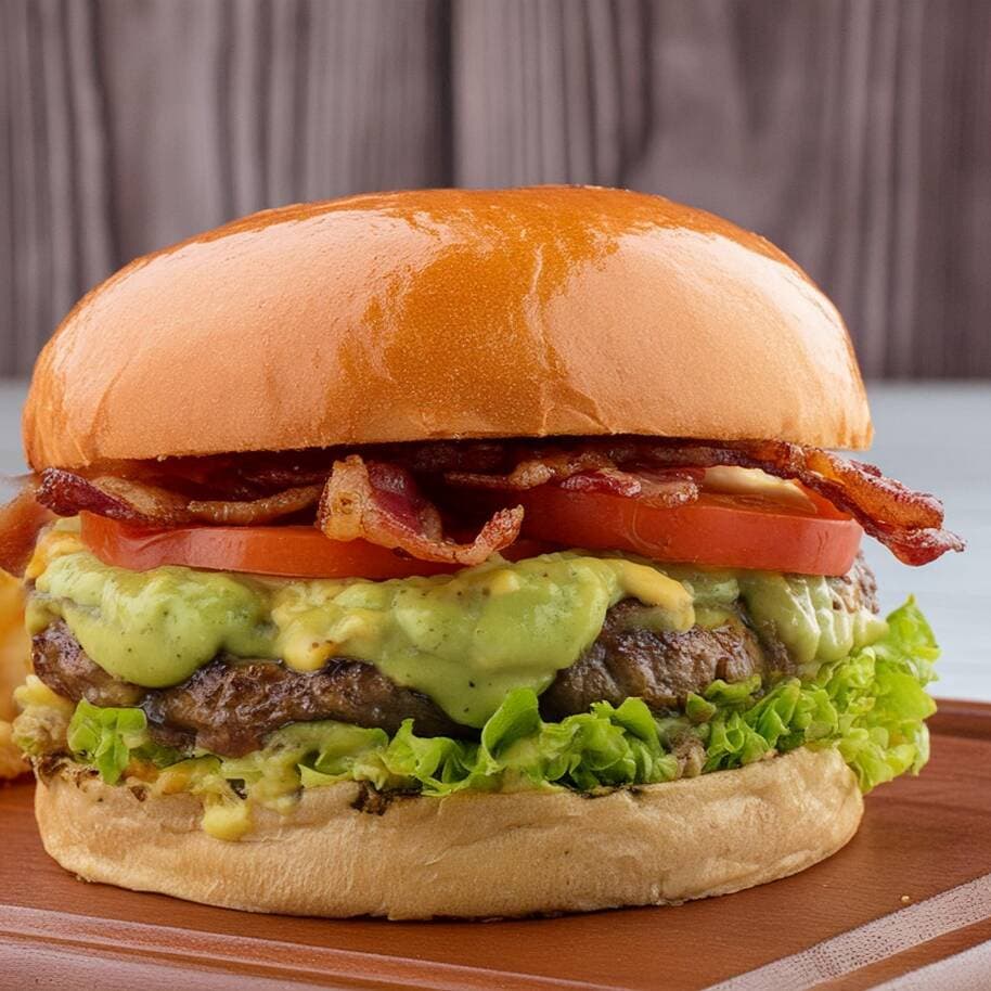 Hamburguesa La Ponchobuger(INCLUYE PAPAS)