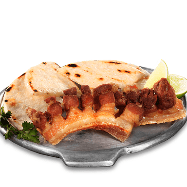 Chicharrón Entrada con Arepa