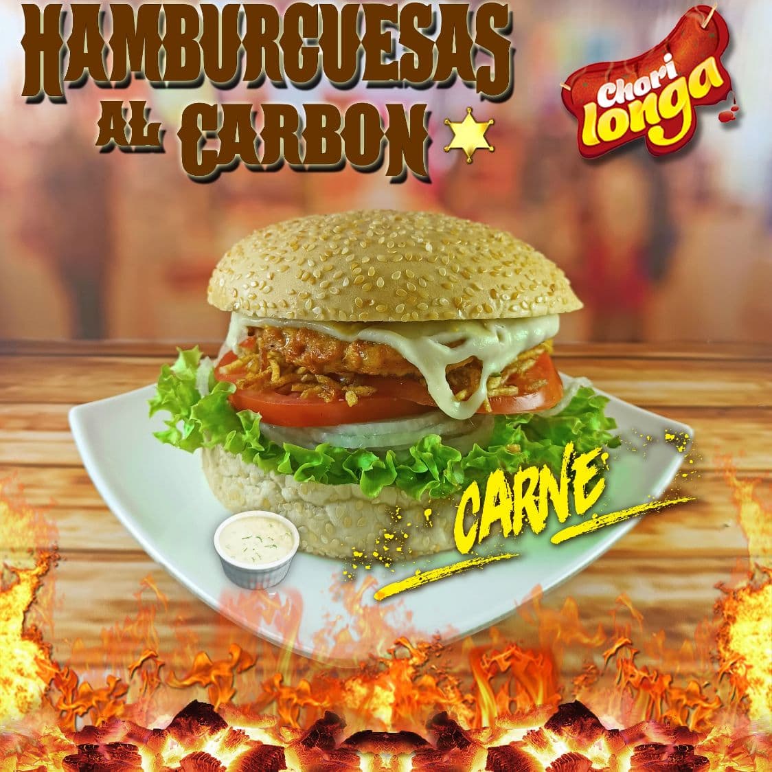Hamburguesa de Carne al Carbón