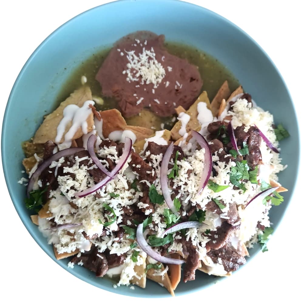 Chilaquiles con Arrachera