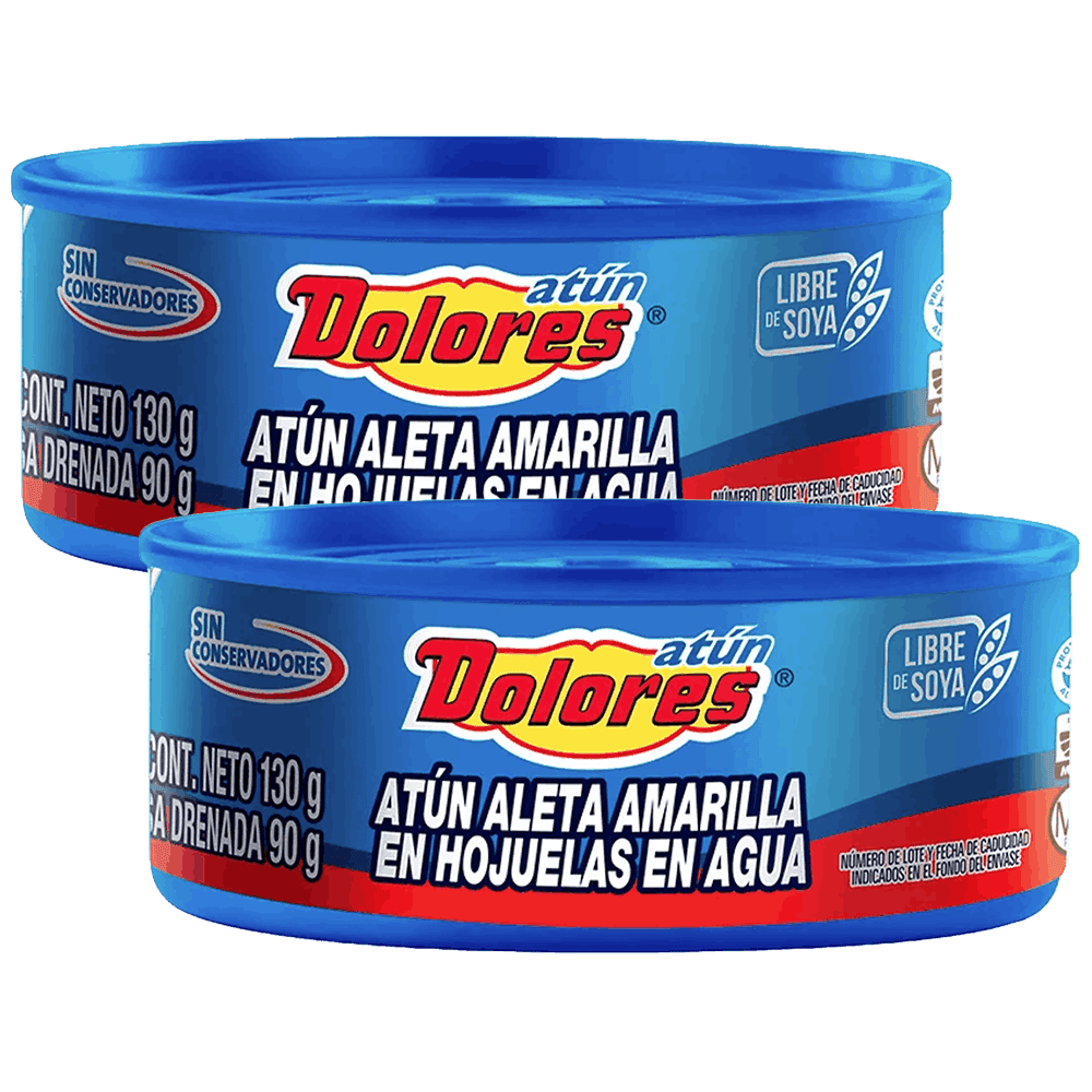 2 ATUN DOLORES EN AGUA 130GRS