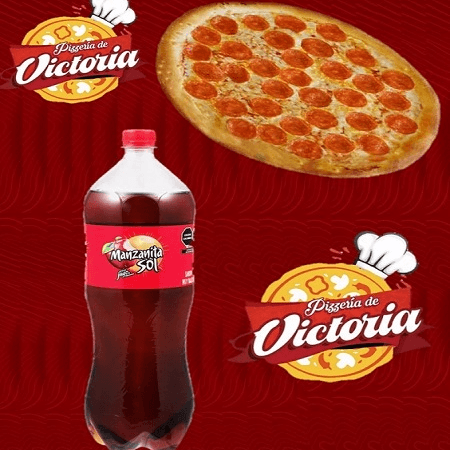 Combo-Pizza de Pepperoni + ManzanitaSol 2 Lt