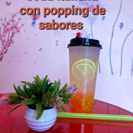 Agua Mineral, con Jelly de Lychee