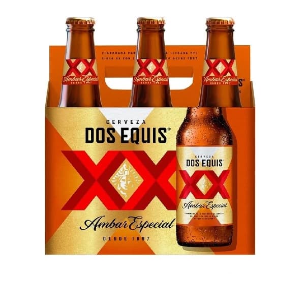 XX Cerveza Ambar Botella Six Pack 355 ml