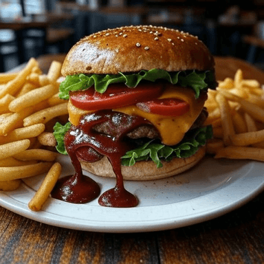 Hamburguesa Premium (sabor) con Papas