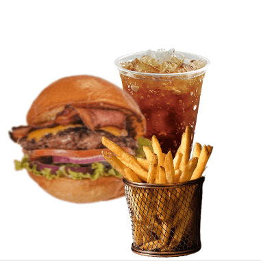 1 Hamburguesa de Res + Papas + Mr. tea🔥