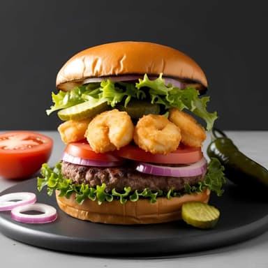 HAMBURGUESA DE CARNE & CAMARONES
