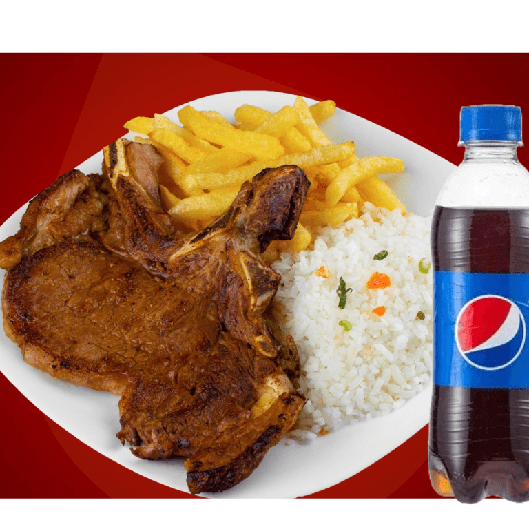Chuleta con Papas fritas + Gaseosa de 355 ml