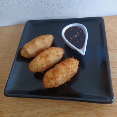 Kushiage de Queso y Camarón
