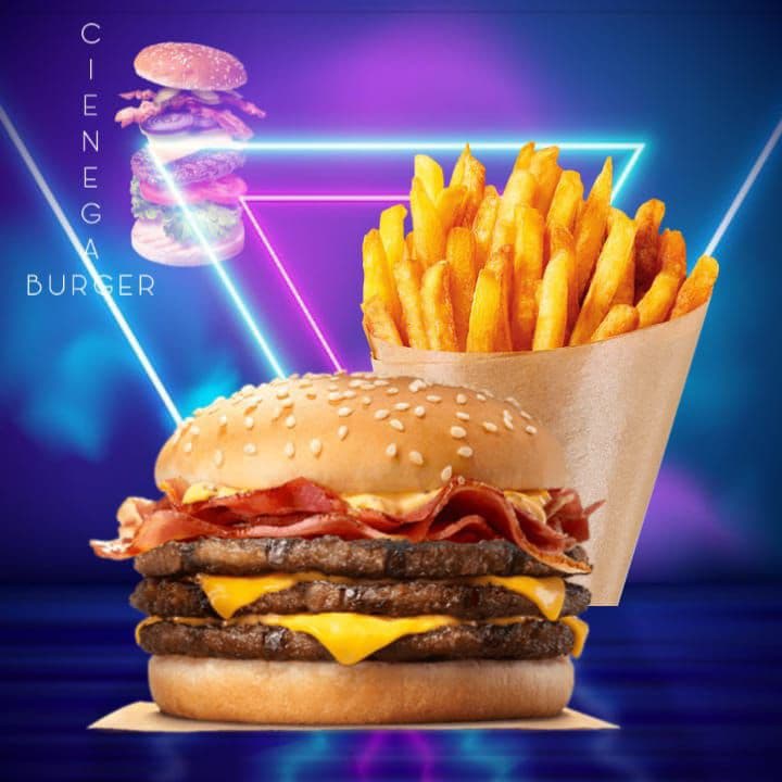 Burger Triple con Papas 60g