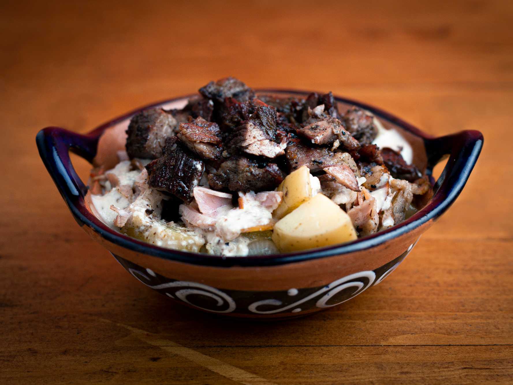 Papas Dip más Arracherra
