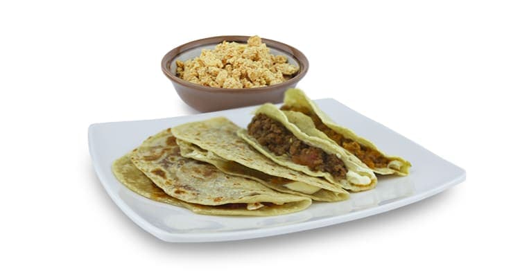 Taco de harina de huevo rojo