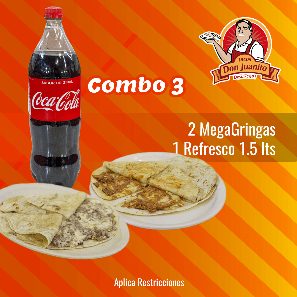 2 Megagringas + coca cola 1.5 L