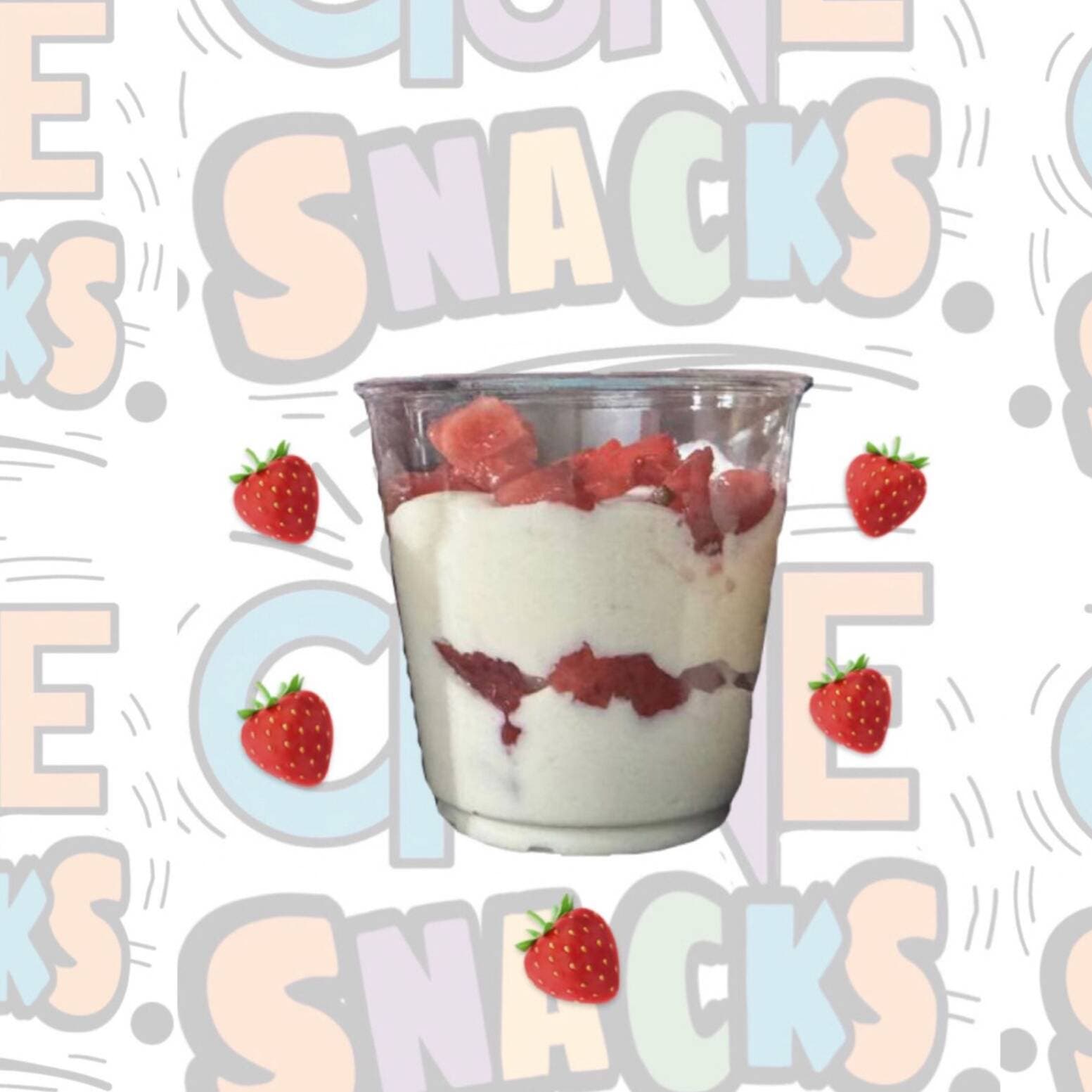 VASO DE FRESAS CON CREMA 7 Oz