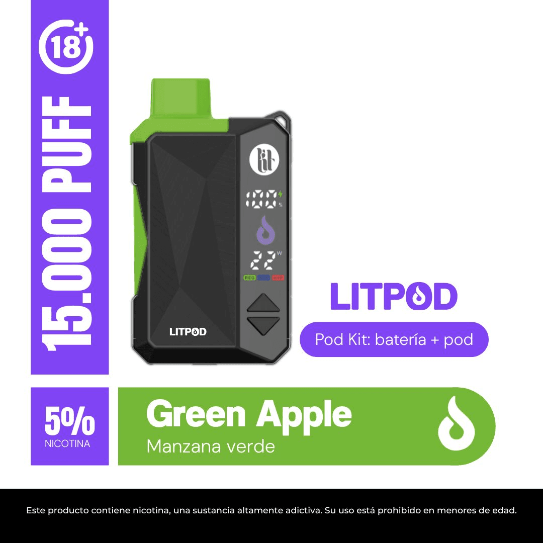Litpod Kit GREEN APPLE 5%