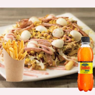 Salchipapa de Carne mas Gaseosa 250ml