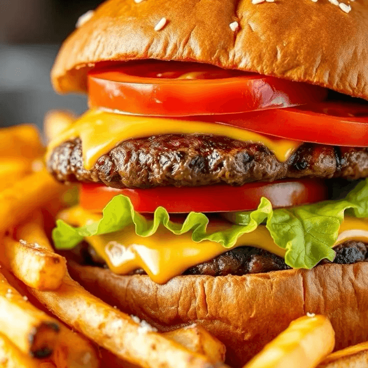Duplex Burger de Res con Papas