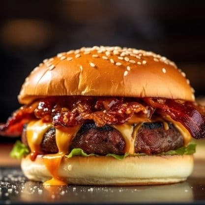 COMBO: HAMBURGUESA D PUERCO C/TOCINO-PAPAS-REFRESC