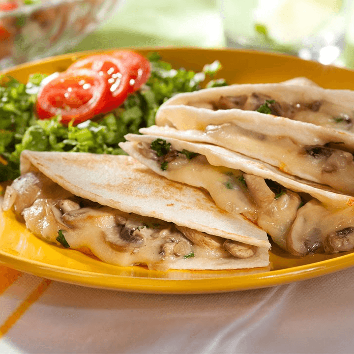 4 tacos hongos con queso
