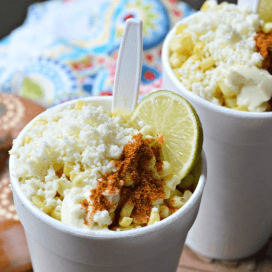Elote 1/2 Litro con Chile