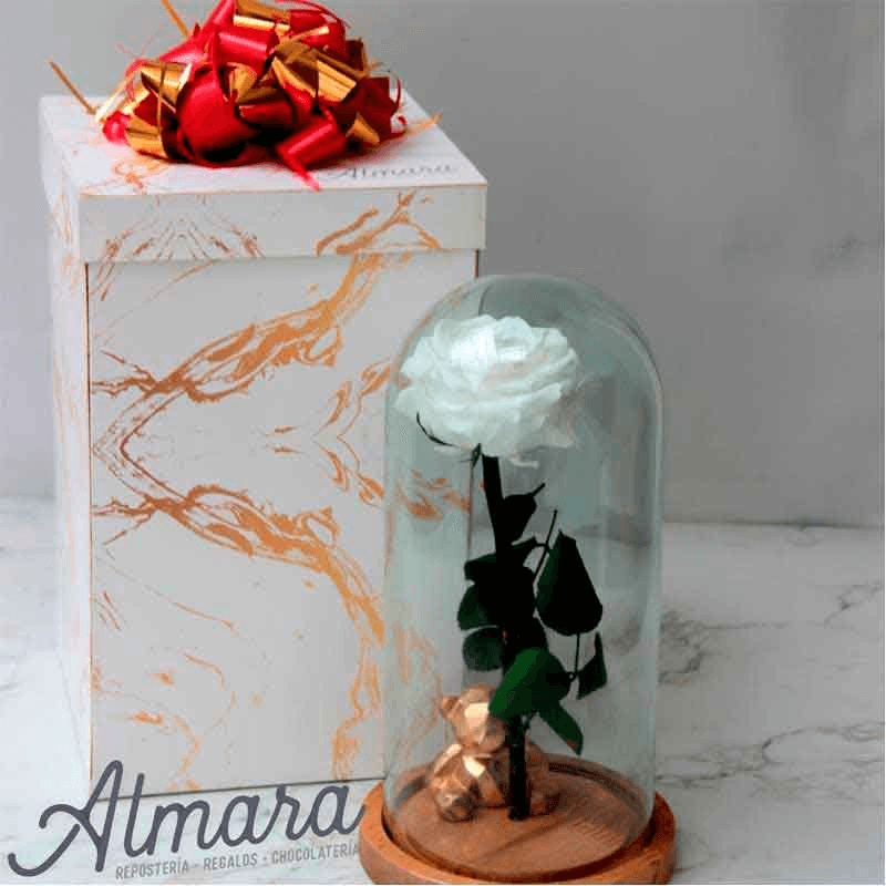 Rosa Preservada Deluxe Blanca