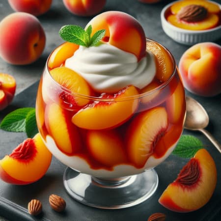 Duraznos con Crema de la Casa.🍑✨
