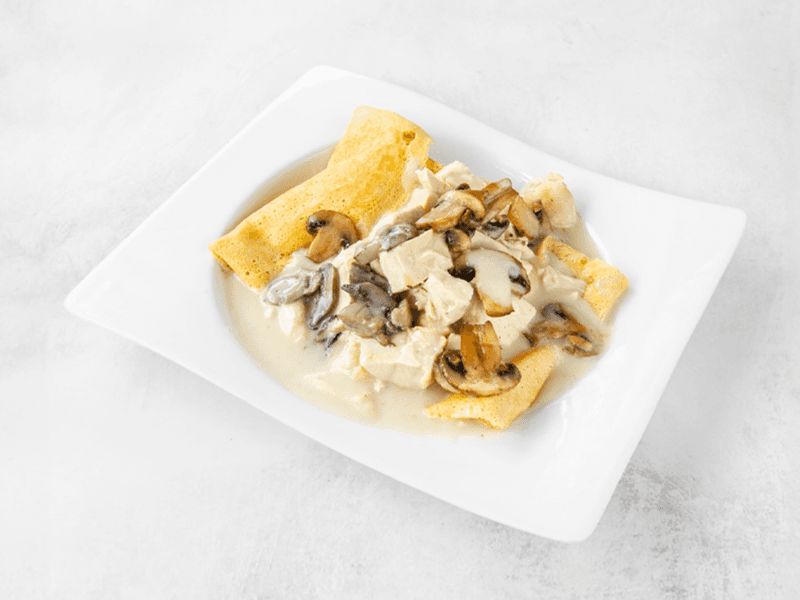 Crepe Pollo, Queso y Champiñones